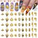 SILPECWEE 100pcs Halloween Nail Charms 3D Flat Back Nail Jewels Retro Gold Pumpkin Skull Cross Charms for Nails Design Metal Nail Studs Nail Art Decoration for Acrylic Nails Halloween Style 02