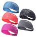 LoveYee Workout Headbands for Women Yoga Running Sports Sweatbands Wide Boho Hair Fashion Bands 5PCS C5