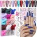 FANDAMEI Press on Nails Long Matte 13 Packs 312 PCS Press on Nails Long Coffin Full Cover Long Ballerina Fake Nails Acrylic False Nail Tips with Nail Glue Nail Rhinestones Nail Art Stickers