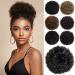 YAMEL Afro Puff Drawstring Ponytail Medium Bun Extensions Darkest Brown Synthetic Updo Hair Pieces for Black Women Darkest Brown Medium (Pack of 1)
