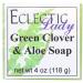 Green Clover And Aloe Glycerin Soap by Eclectic Lady 4 oz Bar