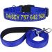 Tagme dog collar and leash personalized reflective dog collar with 1.5m double -sided reflective dog leash for medium -sized royal blue m (1 Pack) royal blue set