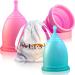 Talisi Menstrual Cups Set of 2 - Collapsible Silicone Cups for Regular and Heavy Flow - Reusable Period Cup with Sterilizing Cup - Tampon and Pad Alternative - Buy Online on GoSupps.com