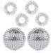 Fuyihgl 2 pieces magnetic massage ball hedgehog ball and 4 pieces massage rings magnetic acupressure balls acupuncture massage balls yoga ball for stress relief massage (silver)