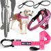 Bike and Dog - dog leash and dogs for the bike dishes with 3 rings 2 of which side including 2 special bicycle bridles.Patented.Dog leash and dog harness XL pink