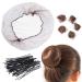 Ballet Hair Net for Girls Ballet Bun Net Brown Bun Net Invisible Hair Net for Child 50Pcs Ballet Net and 50Pcs Bobby Pins Hair Bun Accessories for Ballet Dancers Child Girl Women Brown (50Pcs)