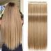 S-noilite Fashion 26 Inches (66cm) Half Full Head One Piece 5clips Clip in Hair Extensions Long Straight Extension Light Ash Brown mix Bleach Blonde Light Ash Brown mix Bleach Blonde 26 Inch