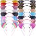 REQO 16 Pieces Cat Ears Headbands Set Cute Glitter Cat Head Accessories Flashing Girls Headdress Party Supplies For Night Clubs Raves Concert Party Christmas Halloween Adults Kids