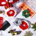 4 Pieces Large Size Christmas Hair Scrunchies Cute Elastics Scrunchies Glittery Sequin Green Silver Hair Bands Red Fabric Hair Accessories with White Fur for Hair Decoration - Buy Online on GoSupps.com