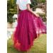 Women's High Low Tulle Layered Mesh Tutu Skirt - Fuchsia | Princess Wedding Evening Prom Dovetail Skirt | One Size - Buy Online on GoSupps.com