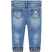 KIDSCOOL SPACE Baby Boys Jeans 12-18 Months Blue-6014 | Elastic Band Straight Fit Ripped Denim Pants - Buy Online on GoSupps.com