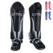 Shin Guards Muay Thai for Kickboxing Practice, Non-Defrmation Leg Instep Protection Pads Cover Knee Toes, Adjustable Non-Slip Professional Martial Arts Training Equipment/Sparring Gear for Men Women Black-M