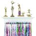 Medal Hanger & Trophy Shelf & Ribbon Holder for Girls - 2FT Simple Design Rack with Strong Hooks - Displaying Awards from Sports with Motivational Phrase