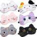 6 Pcs Sleep Mask for Kids Cute Animal Sleeping Eye Cover Soft and Lightweight Eyeshade Kawaii Sleep Mask Funny Animal Cat Blindfolds for Women Girls Teens Kitty Slumber Party Favors  6 Designs