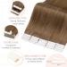 Sego Tape-In Extensions: 100% Remy Human Hair Adhesive Weft - Brown Light Brown #6 20 Pieces 45 cm - Buy Online on GoSupps.com