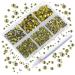 AD Beads 4300 Pieces Flat Back Nail Art Rhinestones Round Beads 6 Sizes (2-6.5mm) with Storage Organizer Box,Rhinestones Picking Pen for Nail Art Phone Decorations Crafts DIY (Olivine)