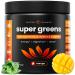 NutraChamps Super Greens Powder Premium Superfood | 20+ Organic Green Veggie Whole Foods | Wheat Grass Spirulina Chlorella | Antioxidant Digestive Enzyme & Probiotic Blends (9.0 OZ Mango) Mango 9 Ounce (Pack of 1)