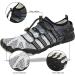 Unisex Barefoot Water Sport Shoes - Quick-Dry Aqua Socks for Beach, Surf, Yoga - 8.5 Women/7.5 Men - Grey/Black - Buy Online on GoSupps.com