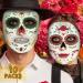 10 Sheets Day of the Dead Face Tattoos - Sugar Skull Floral Black Skeleton Web Red Roses Halloween Dia De Los Muertos Temporary Full Face Tattoo Stickers for Women Men Adult Kids Party Favor Supplies