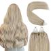 Youngsee Microring Extensions Blond Micoring Hair Extensions 40 cm Microring Extensions Real Hair Aschblond Highlight Blond Loop Hair Extensions Micro Extensions real hair 50g/50s #18/613 40 cm-micro 3-3- #P18/613