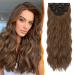 BARSDAR clip in extensions 5 PCs Long wavy clip in hair extensions thick natural soft synthetic hair part for women girl -50 cm dark brown mix auburn 50 cm brunett