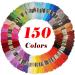 Embroidery Floss Friendship Bracelet String 150 Skeins Multi-Color Cross Stitch Thread with Color Numbers 6 Strand Floss