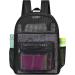  Heavy Duty Semi-Transparent Mesh Backpack , See Through College Student Backpack - Black