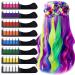 8 Color Hair Chalk Comb EBANKU Temporary Hair Chalk Color Set with Lid Non-toxic Washable Mini Instant Hair Chalk Comb for Kids Party and Cosplay Party Halloween Works on All Hair Colors