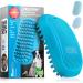 Bluepet Fellfein bathing brush rubber cover for short hair dogs & cats with a massage effect - removed loose top hair dust & dirt - Ideal bathing trap for massaging dog shampoo
