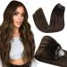 Hetto real hair extensions microring balayage hair recovery microring smooth extensions microring remy dark brown with red blond #2/8/2 55cm 50g 55cm 3-3 mr #2/8/2