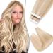 Elailite tape extensions real hair adhesive tape remy hair extension smooth human hair full head 40 pieces 16 inch (40cm) 100g ashblond & bleached blonde