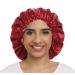 SAYMRE Adjustable Satiny Sleep Cap Hair Bonnet | Reversible Double Layered for Women | Burgundy-Shell Pink - Buy Online on GoSupps.com