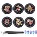 NICENEEDED 6 Boxes Christmas Nail Art Rhinestones 3D Nail Crystal Jewels Metal Nail Studs Gems With Tweezer For Christmas For Women Girls Kids Manicure DIY Nails Art Decoration Supplies(Stytle 5)
