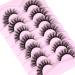 JIMIRE Cat Eye False Eyelashes Fluffy Fake Lashes Natural Look Like Eyelash Extensions Wispy Fox Eye Eyelashes 16MM Russian Strip False Lashes 7 Pairs Pack - Buy Online on GoSupps.com