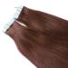 Buy #4 Chocolate Brown 40cm Tape-In Hair Extensions - 100% Remy Real Hair - Tress by Novon - 40 Bricks 2.5g Each - Buy Online on GoSupps.com
