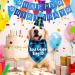 JOTFA Dog Birthday Party Supplies Plaid Dog Birthday Boy Bandanas with Dog Birthday Party Hat Bow Tie Birthday Number for Small Medium Large Dogs Pets (Light Blue) Bandana & Hat & Bow Tie & Number & Banner Light Blue - Buy Online on GoSupps.com