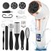 Electric Foot Callus Remover with Vacuum, Rechargeable Foot File Professional Pedicure Kit, Callus Remover Pedicure Tools Foot Care Kit for Remove Dead Skin Callus, 2 Speed & LCD Display, White