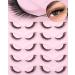 Fox Eye Lashes Angel Wing Mink Eyelashes Natural Look L Curl Eyelash Extensions Short Wispy Cosplay Fake Eyelashes Doll Cat Eye Lashes Pack by Geeneiya 10 Pairs - doll49 Angel Wing_15mm Natural