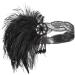 BABEYOND 1920s Vintage Headband Roaring 20s Flapper Headpiece with Feather 1920s Great Gatsby Costume Accesories (Black-2) - Buy Online on GoSupps.com