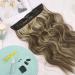 Invisible Wire Hair Extension 20 Synthetic Wavy Hairpiece Chestnut Brown with Blonde Highlights - Buy Online on GoSupps.com