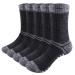 YUEDGE Sports Socks Men 39-42 43-46 46-48 Tennis Socks Cotton Work Socks Cushioned Training Socks 5 Pairs 46-48 Black*1501