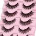 Veleasha Natural Fluffy Cat Eye Lashes | 7 Pairs C Curl 8-15mm Faux Mink Eyelashes - 100% Handmade | Soft Clear Band False Eyelashes (C01 - Buy Online on GoSupps.com