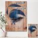 DesignQ Closed Eye Blue Fantasy Makeup Wall Art | Modern Contemporary Wood Decor | Large Pine Wood Panels - Buy Online on GoSupps.com