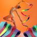 Lusofie 4Pcs Sparkling Dance Ribbons Set - 78.7inch Long Ribbons for Rhythmic Gymnastics and Artistic Dancing - Perfect for Girls Kids Training - Buy Online on GoSupps.com