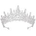 Silver Tiara for Women  Vofler Princess Crown - Royal Baroque Medieval Renaissance Crystal Headband for Queen Bridal Flower Girl Wedding Birthday Costumes Party Quinceanera Prom Pageant Homecoming