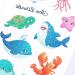 Sea Animals Temporary Glitter Tattoos - 20 Sheets for Kids Party Favors | Dolphin, Shark, Octopus, Fish Stickers - Buy Online on GoSupps.com