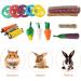 Fanshiontide 19 in 1 Bunny Chew Toys for Teeth - Rabbit Treats and Toys for Teeth - Timothy Hay Sticks, Loofah, Wood, Grass, Carrots, Corn - Ideal for Rabbit, Guinea Pig, Hamster, Chinchilla - Buy Online on GoSupps.com
