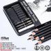 Galart Supplies Charcoal Drawing Set - 12 Piece Pre-Sharpened Pencils for Artists and Beginners | Soft, Medium, Hard, and White Charcoal Pencils for Drawing, Shading, and Sketching with Organizer Tray - Buy Online on GoSupps.com