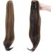 Claw Ponytail Hair Extension Cute Clip In On Ponytail With Claw Jaw Hairpiece Straight to Small Wave Wavy Tail Synthetic Heat Resistant Hair for Daily Use 22inch Ombre Dark Brown mix Sandy Blonde - Buy Online on GoSupps.com