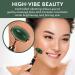 Vibrating Jade Face Roller & Massager - 5 in 1 Rechargeable Tool for Soft Skin & Relaxation | Soothes Puffy Eyes - Green Quartz Beauty Set - Buy Online on GoSupps.com